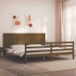 vidaXL Estructura cama y cabecero madera maciza marrón miel 200x200 cm vidaXL Estructura cama y cabecero madera maciza marrón miel 200x200 cm