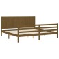 vidaXL Estructura cama y cabecero madera maciza marrón miel 200x200 cm vidaXL Estructura cama y cabecero madera maciza marrón miel 200x200 cm