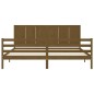vidaXL Estructura cama y cabecero madera maciza marrón miel 200x200 cm vidaXL Estructura cama y cabecero madera maciza marrón miel 200x200 cm