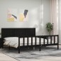 vidaXL Estructura de cama con cabecero madera maciza negro 200x200 cm vidaXL Estructura de cama con cabecero madera maciza negro 200x200 cm