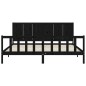 vidaXL Estructura de cama con cabecero madera maciza negro 200x200 cm vidaXL Estructura de cama con cabecero madera maciza negro 200x200 cm