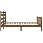 vidaXL Estructura de cama matrimonio con cabecero madera marrón miel