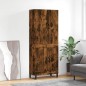 vidaXL Aparador alto madera contrachapada roble ahumado 69,5x34x180 cm