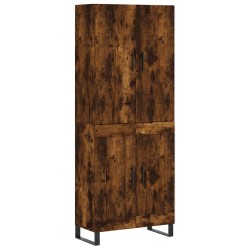 vidaXL Aparador alto madera contrachapada roble ahumado 69,5x34x180 cm