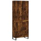 vidaXL Aparador alto madera contrachapada roble ahumado 69,5x34x180 cm
