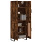 vidaXL Aparador alto madera contrachapada roble ahumado 69,5x34x180 cm
