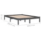 vidaXL Estructura de cama de madera maciza de pino gris 160x200 cm vidaXL Estructura de cama de madera maciza de pino gris 160x200 cm