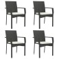 vidaXL Set de muebles jardín 5 pzas con cojines ratán sintético negro vidaXL Set de muebles jardín 5 pzas con cojines ratán sintético negro