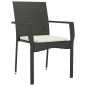 vidaXL Set de muebles jardín 5 pzas con cojines ratán sintético negro vidaXL Set de muebles jardín 5 pzas con cojines ratán sintético negro