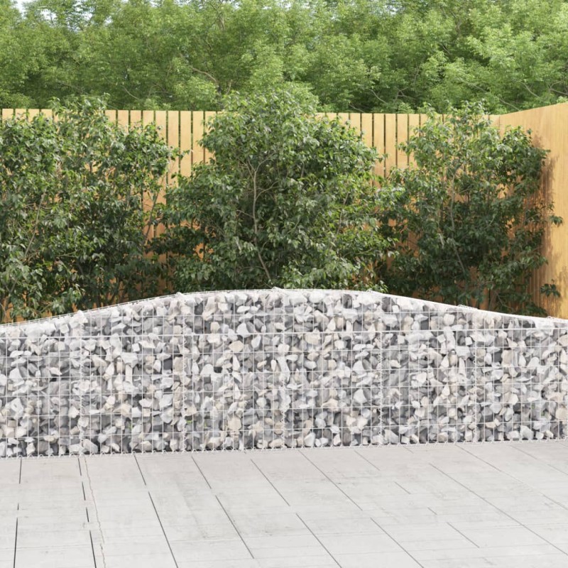 vidaXL Cestas de gaviones 6 uds forma de arco hierro 400x30x60/80 cm vidaXL Cestas de gaviones 6 uds forma de arco hierro 400x30x60/80 cm