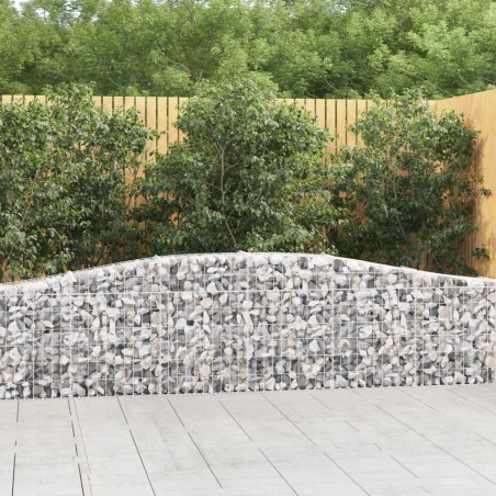 vidaXL Cestas de gaviones 6 uds forma de arco hierro 400x30x60/80 cm