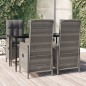 vidaXL Set comedor jardín 5 pzas y cojines ratán sintético negro gris vidaXL Set comedor jardín 5 pzas y cojines ratán sintético negro gris