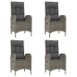 vidaXL Set comedor jardín 5 pzas y cojines ratán sintético negro gris vidaXL Set comedor jardín 5 pzas y cojines ratán sintético negro gris