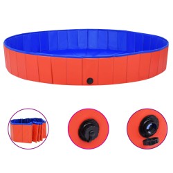 vidaXL Piscina para perros plegable PVC rojo 200x30 cm