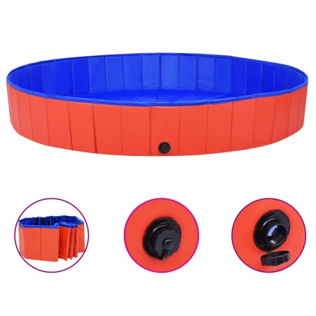 vidaXL Piscina para perros plegable PVC rojo 200x30 cm
