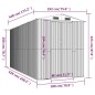 vidaXL Cobertizo de jardín acero galvanizado gris claro 192x440x223 cm vidaXL Cobertizo de jardín acero galvanizado gris claro 192x440x223 cm