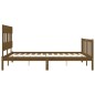 vidaXL Estructura de cama matrimonio con cabecero madera marrón miel vidaXL Estructura de cama matrimonio con cabecero madera marrón miel
