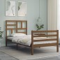 vidaXL Estructura cama con cabecero madera maciza marrón miel 90x200cm