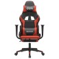 vidaXL Silla gaming con reposapiés cuero sintético negro rojo vidaXL Silla gaming con reposapiés cuero sintético negro rojo