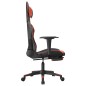 vidaXL Silla gaming con reposapiés cuero sintético negro rojo vidaXL Silla gaming con reposapiés cuero sintético negro rojo