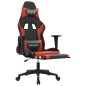 vidaXL Silla gaming con reposapiés cuero sintético negro rojo vidaXL Silla gaming con reposapiés cuero sintético negro rojo