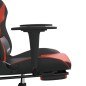 vidaXL Silla gaming con reposapiés cuero sintético negro rojo vidaXL Silla gaming con reposapiés cuero sintético negro rojo