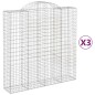 vidaXL Cestas de gaviones 3 uds forma de arco hierro 200x50x200/220 cm vidaXL Cestas de gaviones 3 uds forma de arco hierro 200x50x200/220 cm