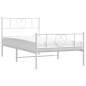 vidaXL Estructura cama metal con cabecero y pie cama blanca 107x203 cm vidaXL Estructura cama metal con cabecero y pie cama blanca 107x203 cm