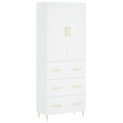 vidaXL Aparador alto madera contrachapada blanco 69,5x34x180 cm
