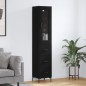 vidaXL Aparador de madera contrachapada negro 34,5x34x180 cm vidaXL Aparador de madera contrachapada negro 34,5x34x180 cm