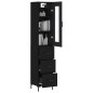 vidaXL Aparador de madera contrachapada negro 34,5x34x180 cm vidaXL Aparador de madera contrachapada negro 34,5x34x180 cm