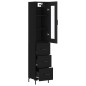 vidaXL Aparador de madera contrachapada negro 34,5x34x180 cm vidaXL Aparador de madera contrachapada negro 34,5x34x180 cm