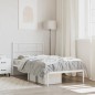 vidaXL Estructura de cama de metal con cabecero blanco 75x190 cm vidaXL Estructura de cama de metal con cabecero blanco 75x190 cm