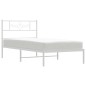 vidaXL Estructura de cama de metal con cabecero blanco 75x190 cm vidaXL Estructura de cama de metal con cabecero blanco 75x190 cm