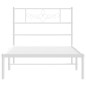 vidaXL Estructura de cama de metal con cabecero blanco 75x190 cm vidaXL Estructura de cama de metal con cabecero blanco 75x190 cm