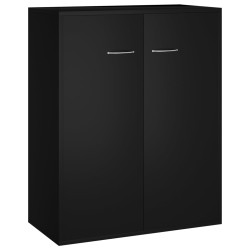 vidaXL Aparador de madera contrachapada negro 60x30x75 cm