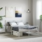 vidaXL Estructura cama metal cabecero y pie de cama blanco 140x190 cm