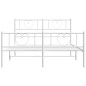 vidaXL Estructura cama metal cabecero y pie de cama blanco 140x190 cm