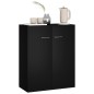 vidaXL Aparador de madera contrachapada negro 60x30x75 cm