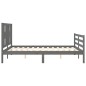 vidaXL Estructura de cama con cabecero madera maciza gris 160x200 cm vidaXL Estructura de cama con cabecero madera maciza gris 160x200 cm