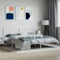 vidaXL Estructura de cama de metal con cabecero blanco 193x203 cm vidaXL Estructura de cama de metal con cabecero blanco 193x203 cm