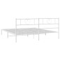 vidaXL Estructura de cama de metal con cabecero blanco 193x203 cm vidaXL Estructura de cama de metal con cabecero blanco 193x203 cm