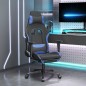 vidaXL Silla gaming de masaje con reposapiés tela negro y azul vidaXL Silla gaming de masaje con reposapiés tela negro y azul