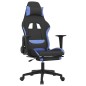 vidaXL Silla gaming de masaje con reposapiés tela negro y azul vidaXL Silla gaming de masaje con reposapiés tela negro y azul