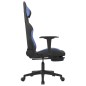 vidaXL Silla gaming de masaje con reposapiés tela negro y azul vidaXL Silla gaming de masaje con reposapiés tela negro y azul