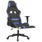 vidaXL Silla gaming de masaje con reposapiés tela negro y azul vidaXL Silla gaming de masaje con reposapiés tela negro y azul