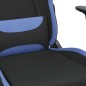 vidaXL Silla gaming de masaje con reposapiés tela negro y azul vidaXL Silla gaming de masaje con reposapiés tela negro y azul