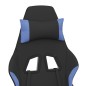 vidaXL Silla gaming de masaje con reposapiés tela negro y azul vidaXL Silla gaming de masaje con reposapiés tela negro y azul