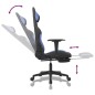 vidaXL Silla gaming de masaje con reposapiés tela negro y azul vidaXL Silla gaming de masaje con reposapiés tela negro y azul