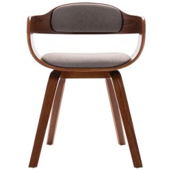 vidaXL Silla de comedor de madera curvada y tela gris taupé
